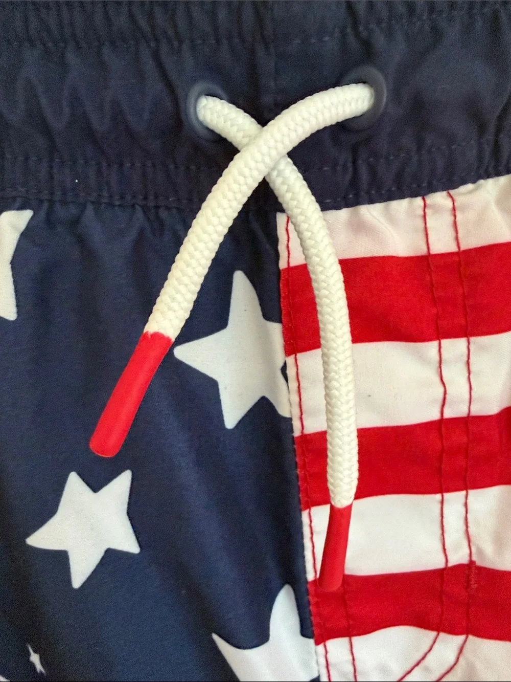 Cat & Jack Boys American Flag Swim Trunks Size L (12/14) Mesh Lined